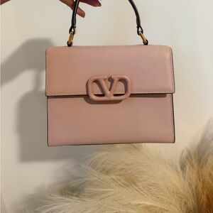 Valentino Garavani Blush Pink VLogo Top Handle Satchel